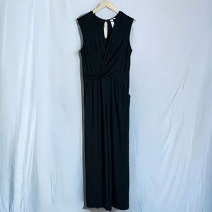 Emma & Michele | Women’s Black Sleeveless Wrap Front Jumpsuit Size M